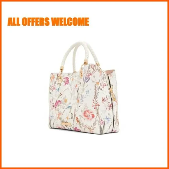 Large Satchel Bag with 3 Compartments, Zipped Pocket, Adjustable Strap